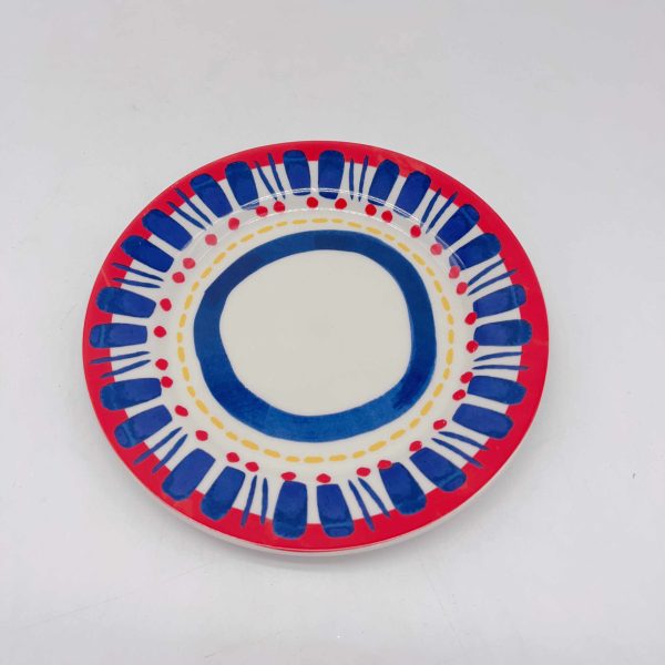 Blue Sunflower Ceramic Round Plate