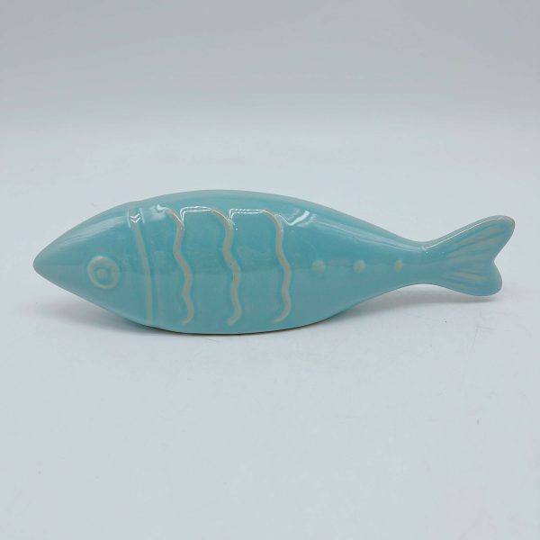 Ceramic Blue Fish Figurine Decor