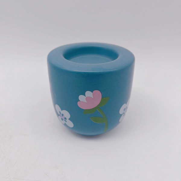 Ceramic Blue Tin Candle Holder