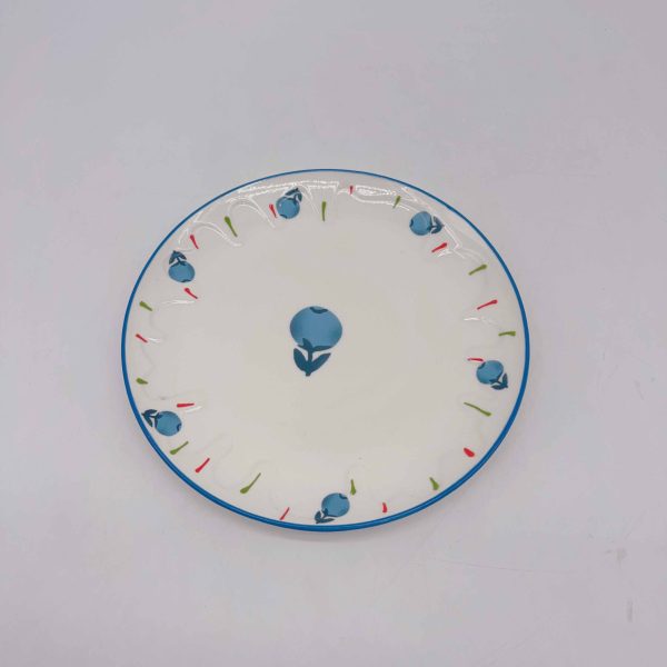 Ceramic Blueberry Round Plate