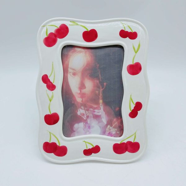 Ceramic Cherry Photo Frame Decor Elegant Display