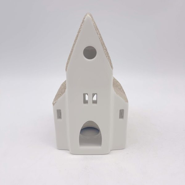 Ceramic Christmas House Gold Roof