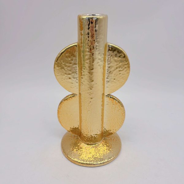 Ceramic Gold-Plated Candle Holder