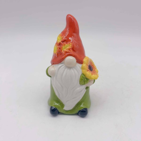 Ceramic Green Elf Pumpkin Halloween Flower Decor