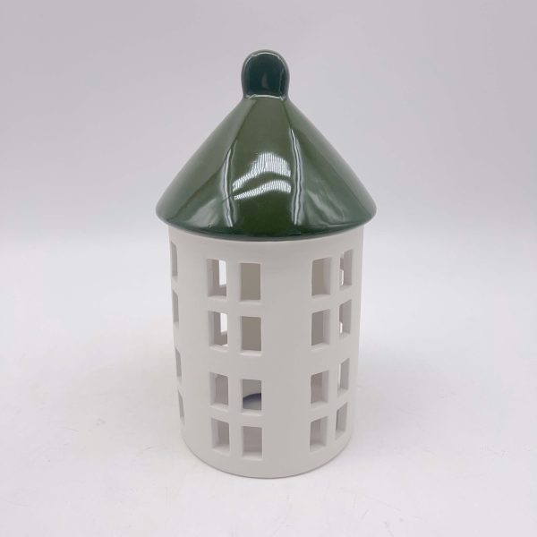 Ceramic Green Roof Round Christmas House