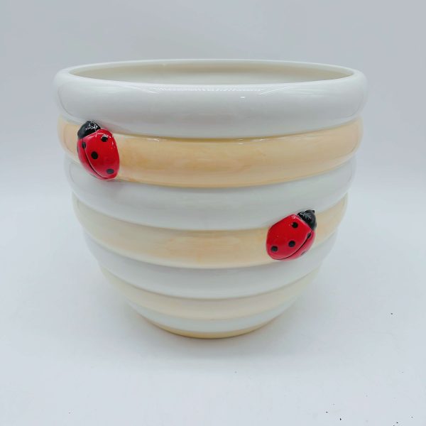 Ceramic Ladybug Flower Pot Planter Vibrant Garden Decor