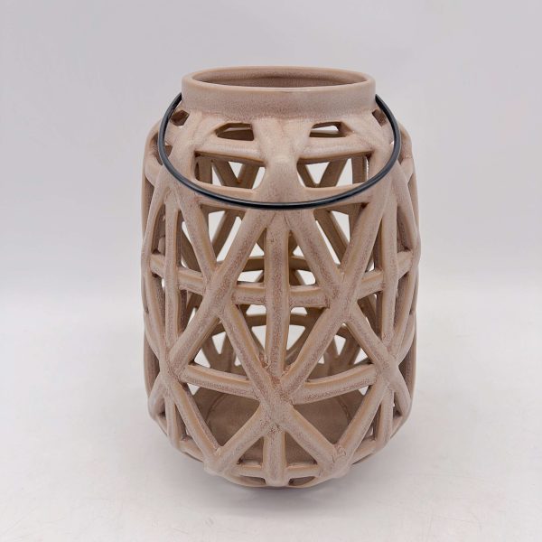 Ceramic Lantern Brown Vintage Style