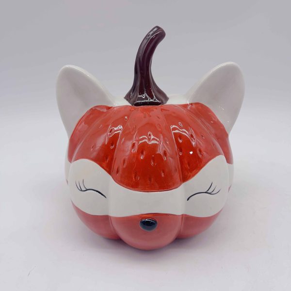 Ceramic Orange Squirrel Halloween Decoration