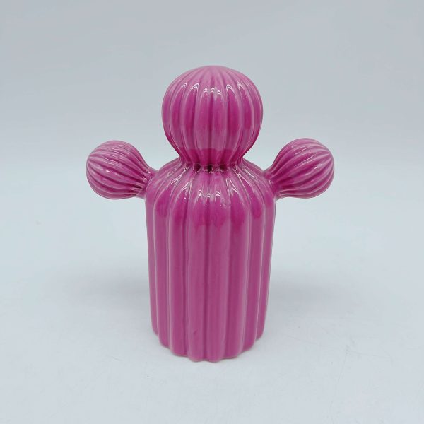 Ceramic Purple Cactus Decor