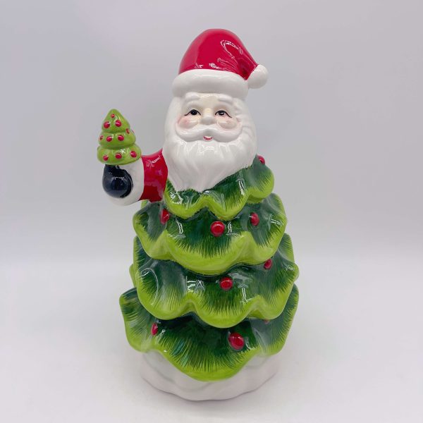 Ceramic Santa Green Christmas Tree Skirt Ornament