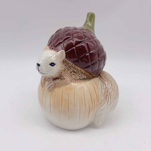 Ceramic Squirrel Brown Chestnut Halloween Decor