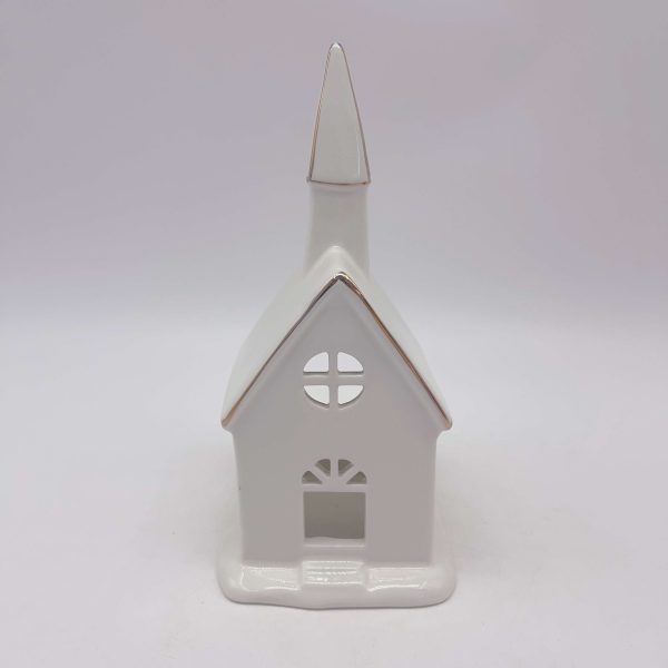Ceramic White Christmas House Ornament