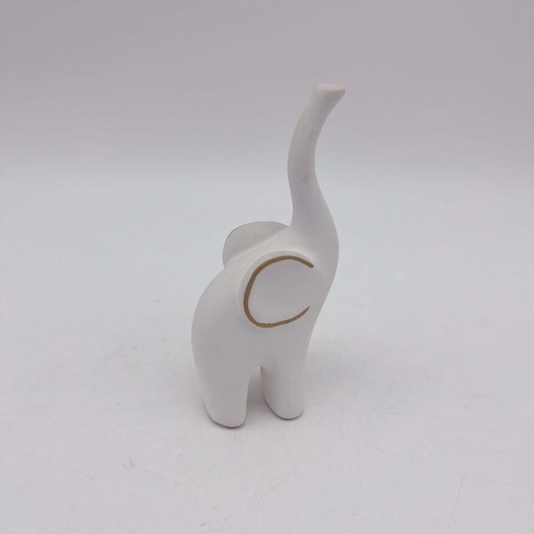Ceramic White Elephant Figurine Ornament Decor