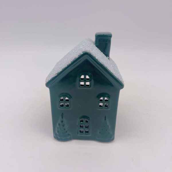 Deep Green Ceramic Christmas House