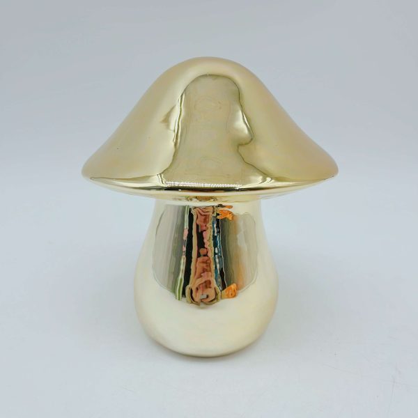Gold Ceramic Mushroom Decor Piece