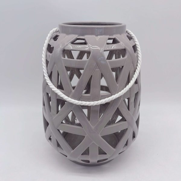 Gray Ceramic Wind Lantern