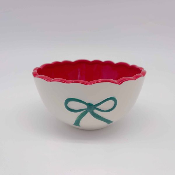 Green Ceramic Bowls Butterfly Design