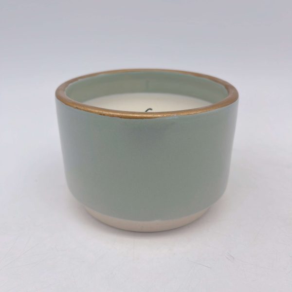 Green Ceramic Wax Cup with Wax Pouring Function