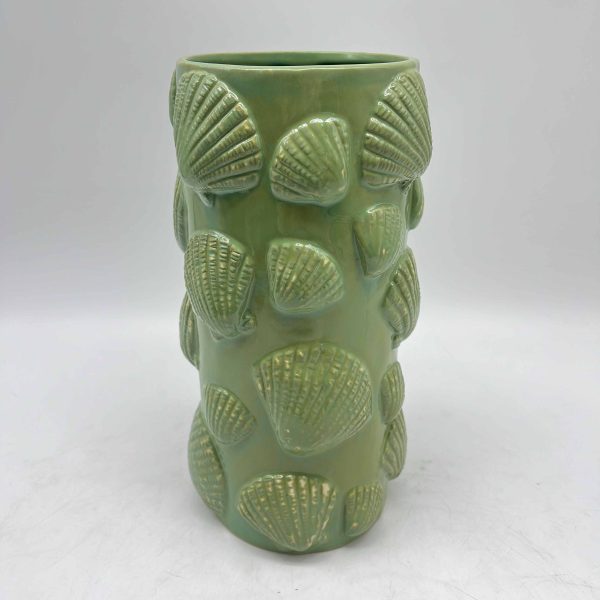 Green Shell Ceramic Embossed Vase
