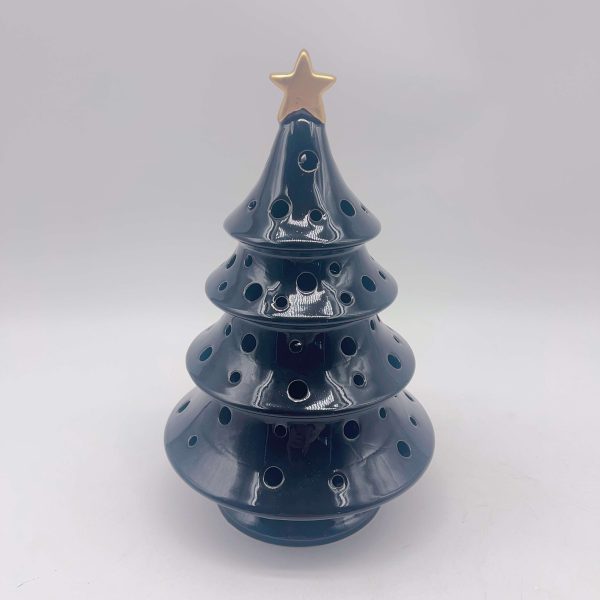 Large Black Ceramic Christmas Lantern