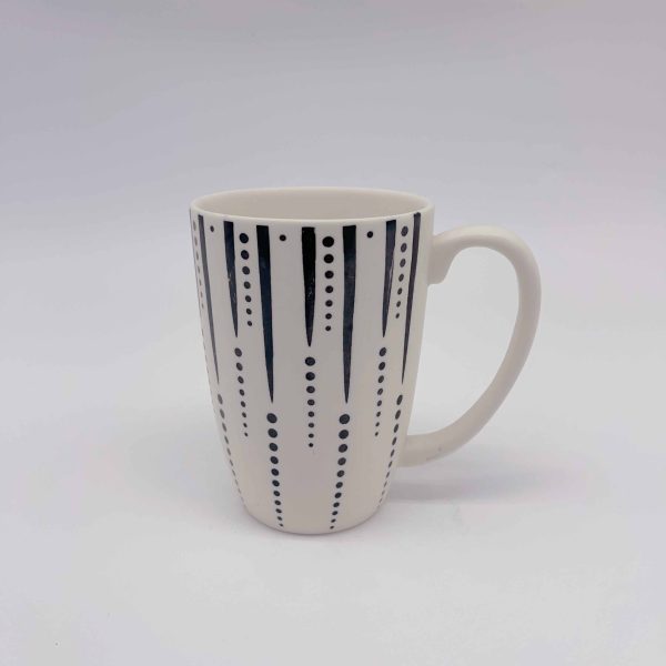 Large Black Striped Ceramic Mug