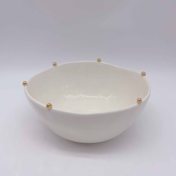 Large Capacity White Ceramic Decorative Round Plate