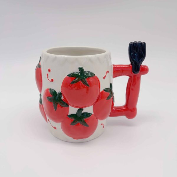 Large Ceramic Embossed Tomato Mug