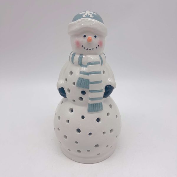 Large Ceramic Snowman Cutout Decoration Christmas Display