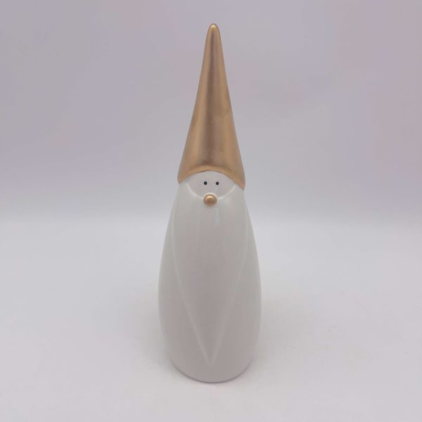 Large Gold Ceramic Christmas Hat Decor
