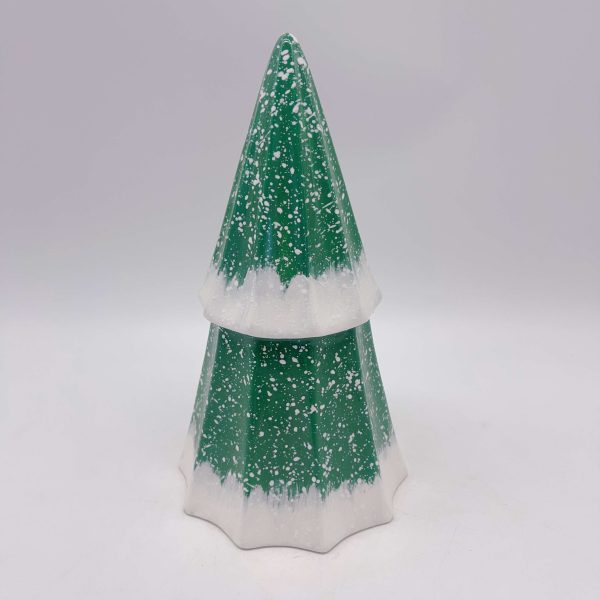 Large Green Ceramic Christmas Tree Snowflake Decoration