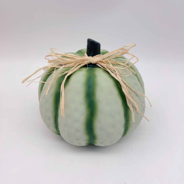 Large Green Ceramic Pumpkin Decor