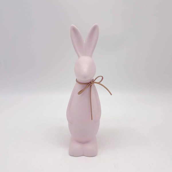 Large Pink Ceramic Rabbit Figurine