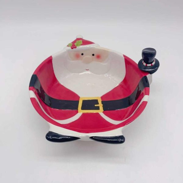 Large Red Santa Ceramic Plate