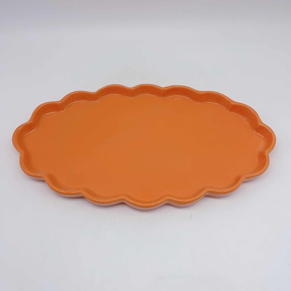 Large Round Orange Ceramic Pumpkin Plate