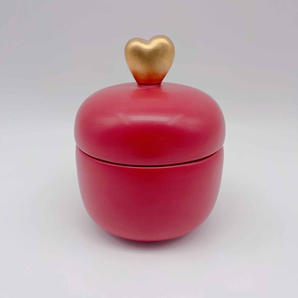 Large Striped Pink Bow Ceramic Jewelry Dish