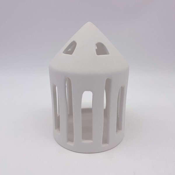 Large White Ceramic Christmas House Lantern