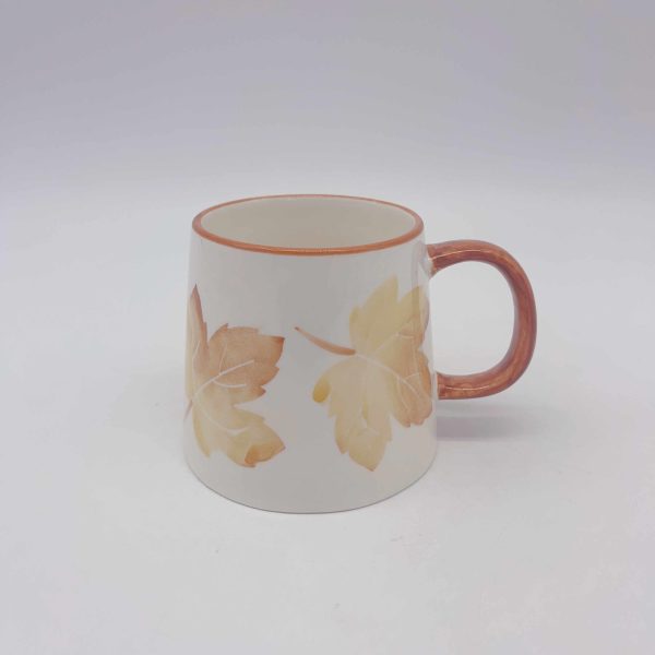 Large Yellow Maple Leaf Ceramic Halloween Mug