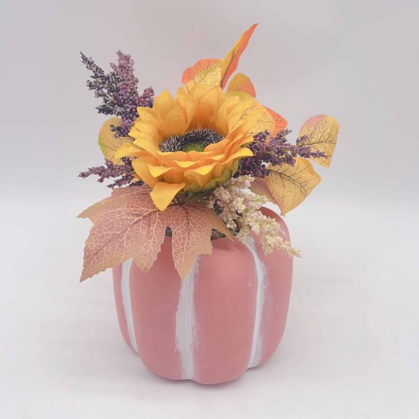 Medium Ceramic Pumpkin Planter Halloween Decor Terracotta Color