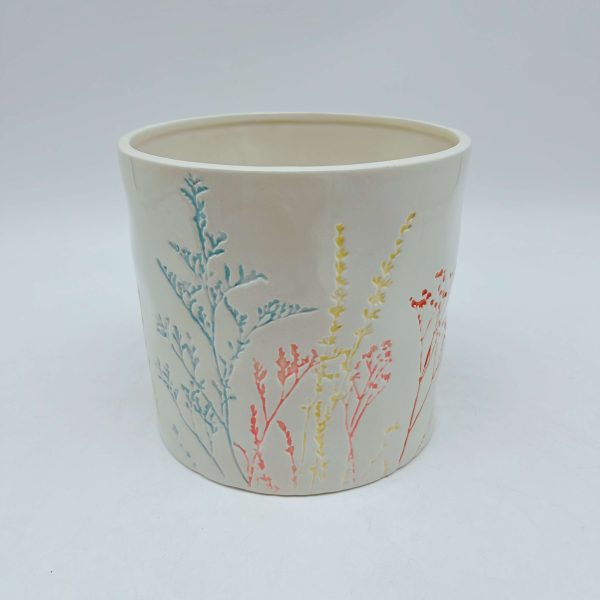Medium Hand-Painted Ceramic Flower Pot
