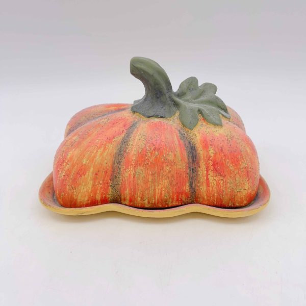 Orange Ceramic Halloween Pumpkin Set
