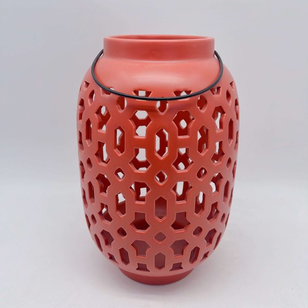 Orange Ceramic Lantern Decor