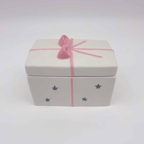 Orange Glossy Ceramic Shell Jewelry Box