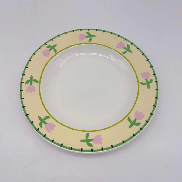 Pale Yellow Ceramic Tulip Plate