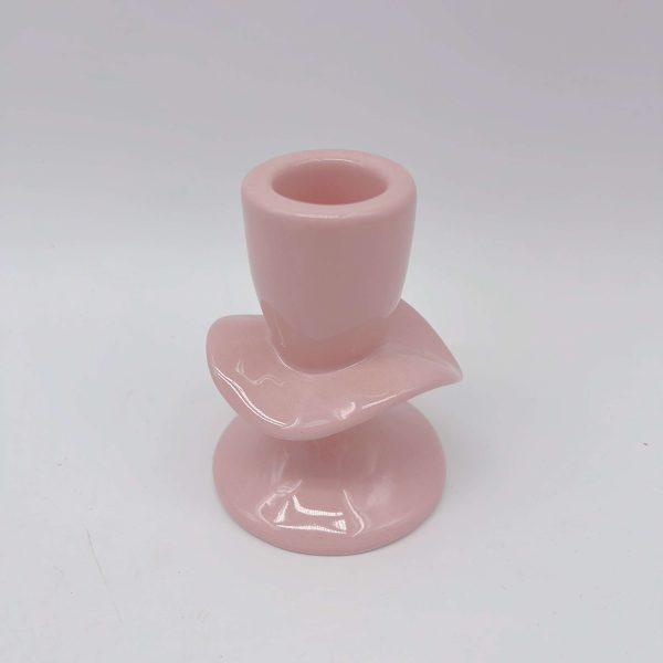 Pink Ceramic Candle Holder Stand
