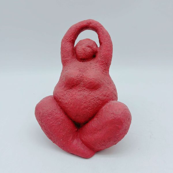 Red Ceramic Human Figurine Decor
