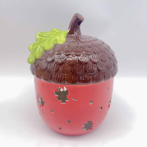 Red Ceramic Pinecone Lantern