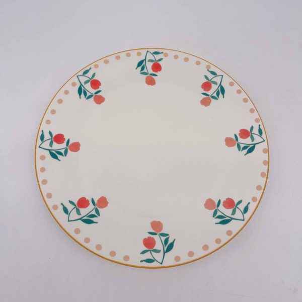 Red Floral Ceramic Plate