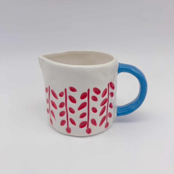 Red Leaf Ceramic White Cup