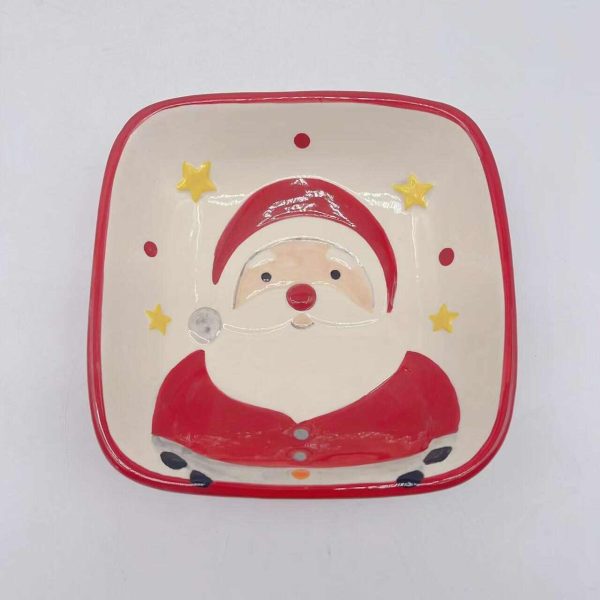Red Santa Claus Ceramic Plate