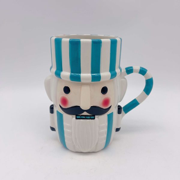 Red White Smiling Ceramic Christmas Mug